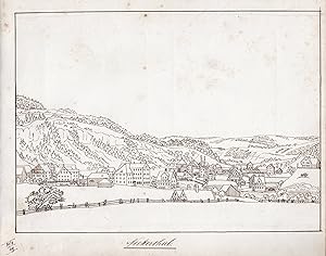 "Neckerthal" - Neckertal Kanton St. Gallen Toggenburg Schweiz Original Zeichnung dessin