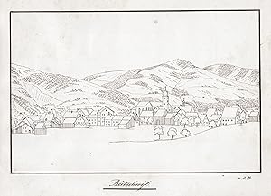 "Bütschwyl" - Bütschwil Toggenburg Kanton St. Gallen Schweiz Original Zeichnung dessin