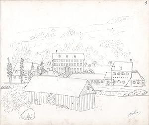 "Necker" - Necker Neckertal Toggenburg Schweiz Svizzera Original Zeichnung dessin