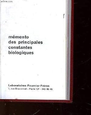 Memento des principales constantes biologiques