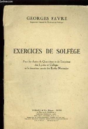 Exercices de solfege [Broch_] by FAVRE Georges
