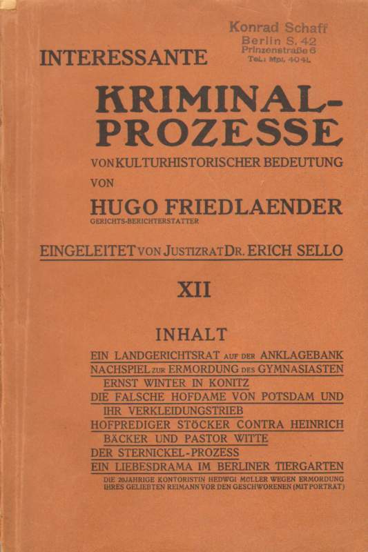 Prozess Leckert-Lützow (Historische Kriminalfälle 5) (German Edition)