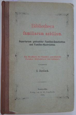 BIBLIOTHECA FAMILIARUM NOBILIUM - 1883