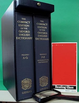 COMPACT EDITION OF THE OXFORD ENGLISH DICTIONARY (two volumes and magnifying glass in slipcase)