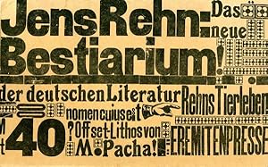 Das neue Bestiarium der deutschen Literatur. Nomen cuius est Rehns Tierleben. Mit 40 Offset-Litho...