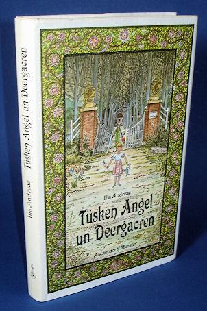 Tüsken Angel un Deergaoren. Vertellt von dat Liäwen un Driewen in en Mönsterlänner Duorp von däglicken Kraom, von Vörgesichte un Spök, von Lieden un Leiwe ut verlieddene Tieden büs vandage. Bernd Kösters hät sick de bunten Beller daoto utdacht un up`t Papier bracht. - Andreae, Illa