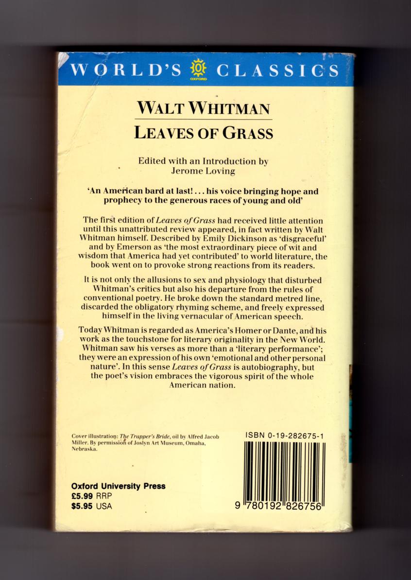 Leaves Of Grass Norton Critical Edition Instructor S Desk Copy