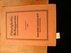 Flüssigkeits- Messapparate Druckschrift S2 (Kleinkatalog mit ausführl