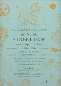 Noe Valley Nursery School Annual Street Fair Sunday April 28 1974 Noe Valley Nursery School Annual Street Fair Sunday April 28 1974