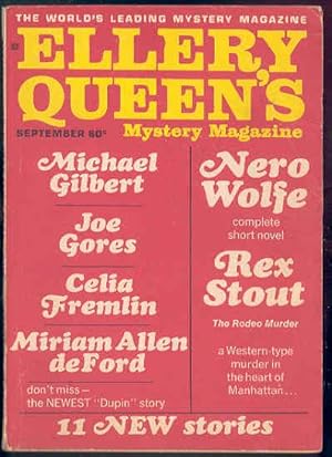 THE RODEO MURDER [Nero Wolfe]. Ellery Queen's Magazine 9/1968 NF