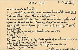 SONNET XIV [Handwritten Alternative Press Poetry Postcard]