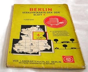 Berlin. Verkehrskarte der DDR. Blatt 4. Maßstab 1:200.000. Mit Ortsnamenverzeichnis, Angabe der w...