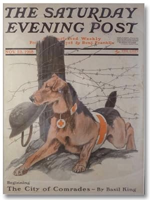 Framed Cover of The Saturday Evening Post, Nov. 23, 1918, Featuring Trench Warfare Scene of Ameri...