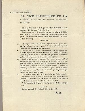 Ministerio de Estado / y del Despacho de Relaciones. / El Vice Presidente de la / Republica se ha...