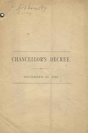 Chancellor's decree. November 26, 1881