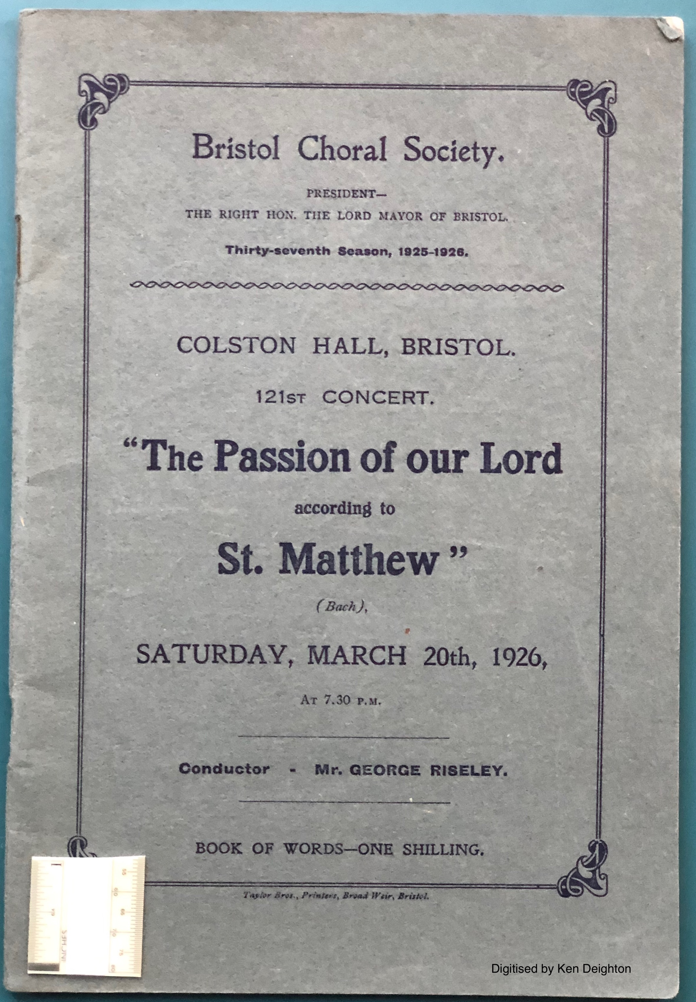 The Passion Of Our Lord According To St Matthew Colston Hall Bristol