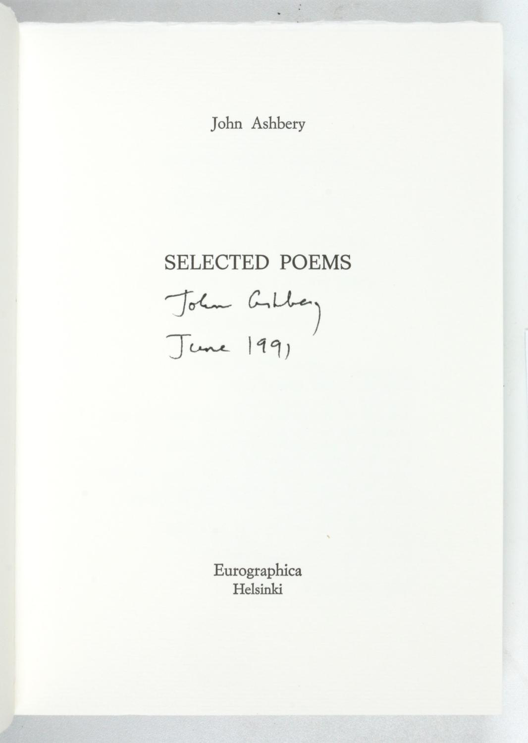 Selected Poems. - Ashbery, John.