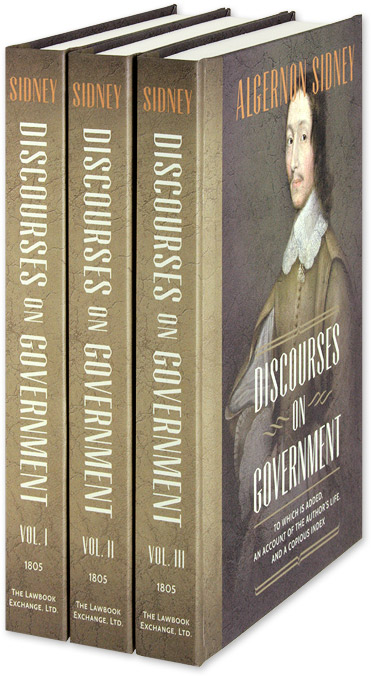 Discourses on Government. 3 Vols. 1st American edition. HARDCOVER - Sidney, Algernon