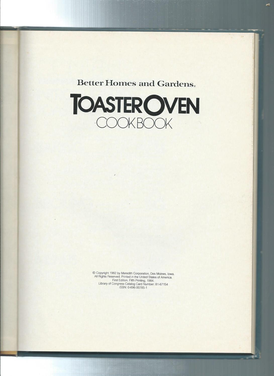 Better Homes and Gardens Toaster Oven Cook Book by Yanney, Diane Very