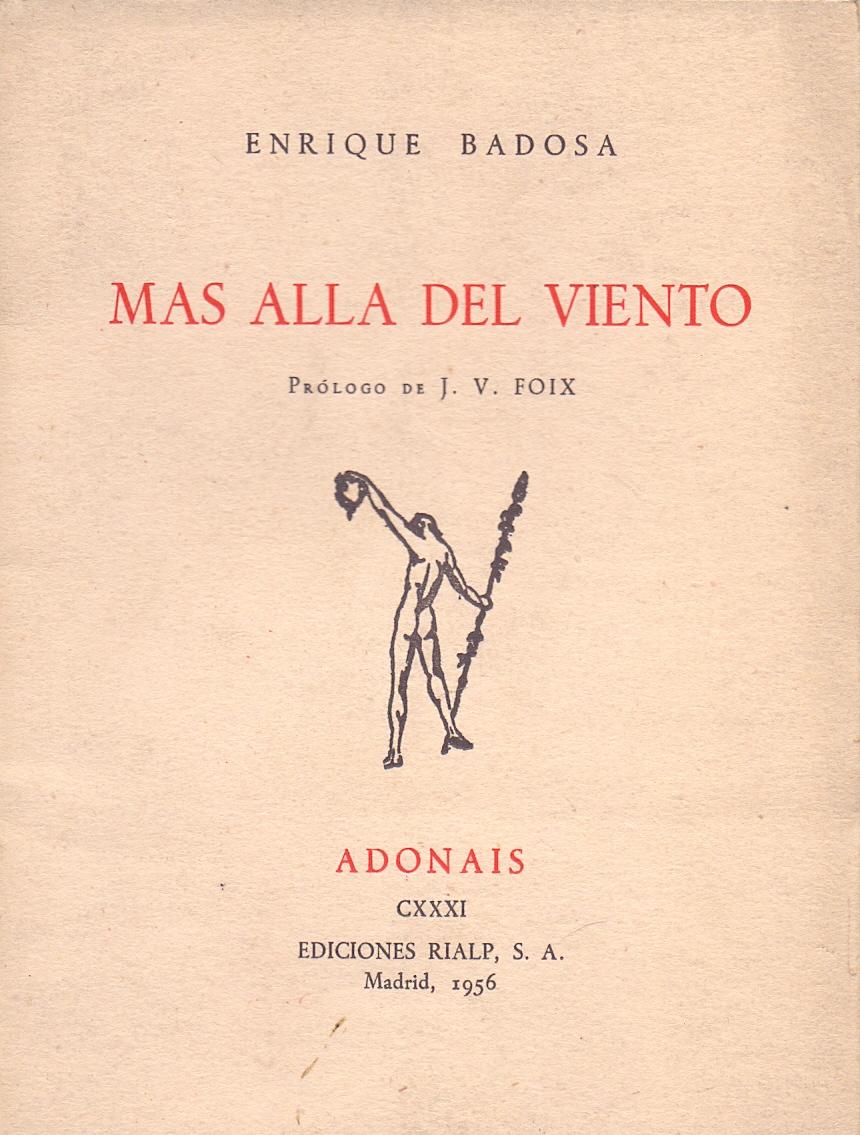 MAS ALLA DEL VIENTO - Enrique Badosa (prolog de J. V. Foix)