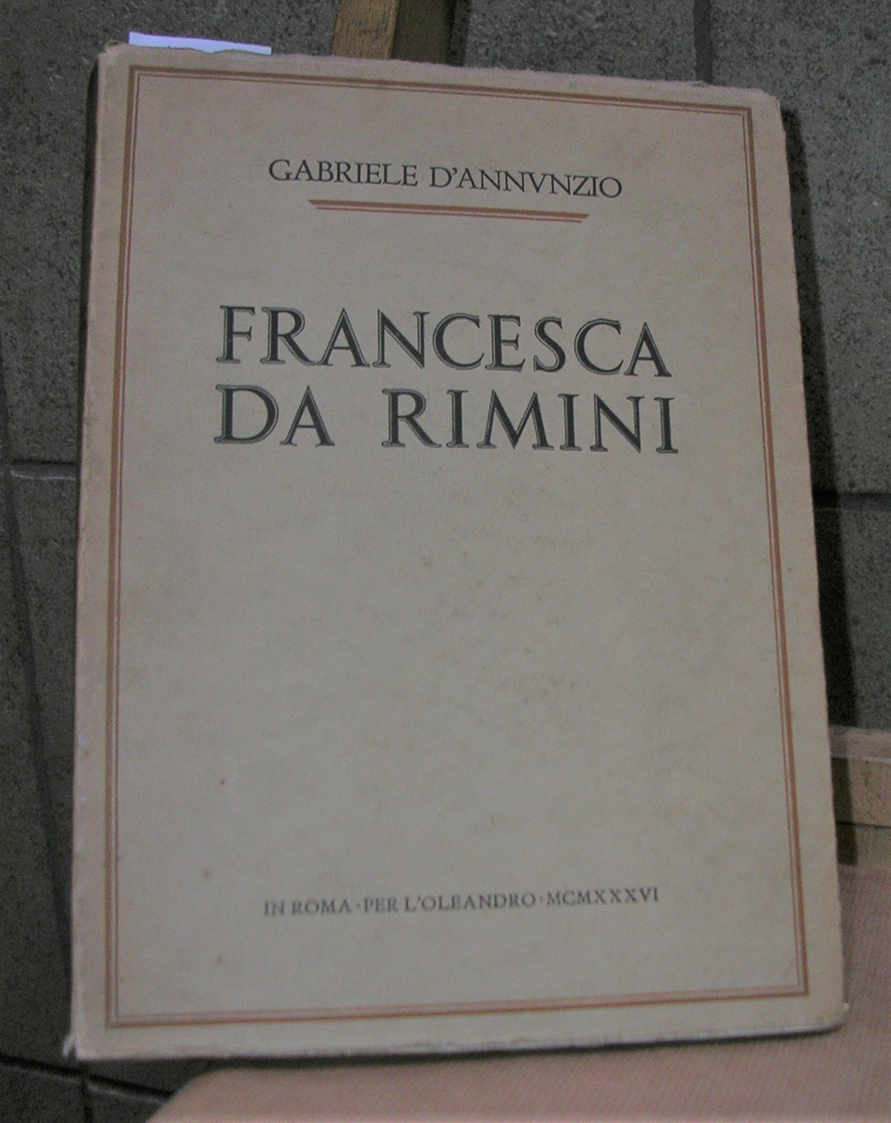 FRANCESCA DA RIMINI by D'ANNUNZIO, Gabriele Muy bien Encuadernación de