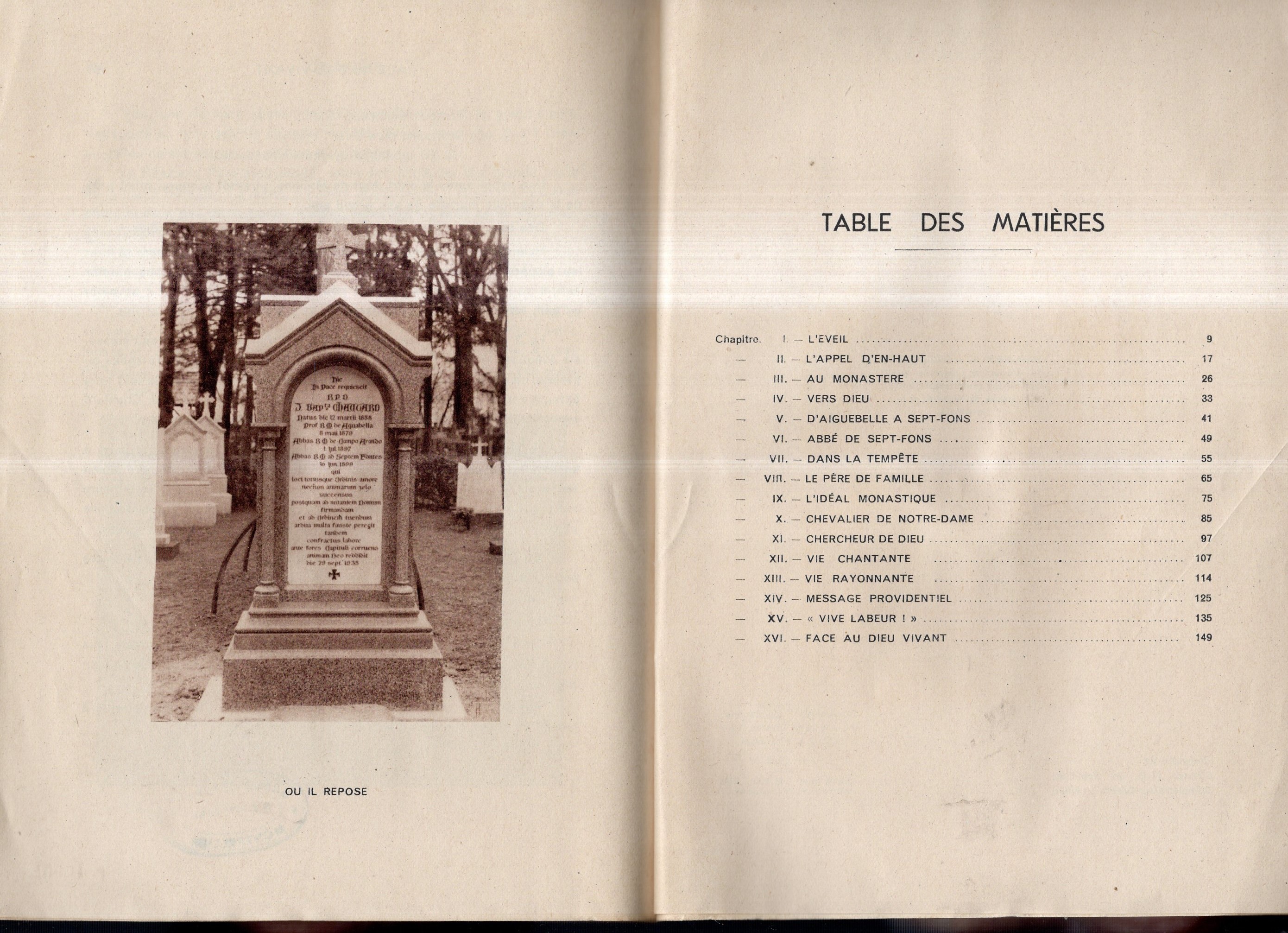UN MOINE DOM JEAN BAPTISTE CHAUTARD Abbé de Sept Fons ( 1858 1935