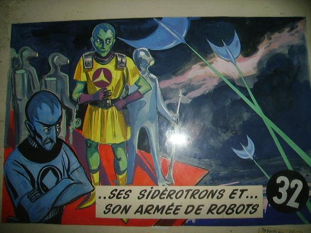(BANDE DESSINEE,SCIENCE-FICTION:JIM CLARK)BELLE COLLECTION DE 3 DESSINS ORIGINAUX A LA GOUACHE ANONYME [Très bon]