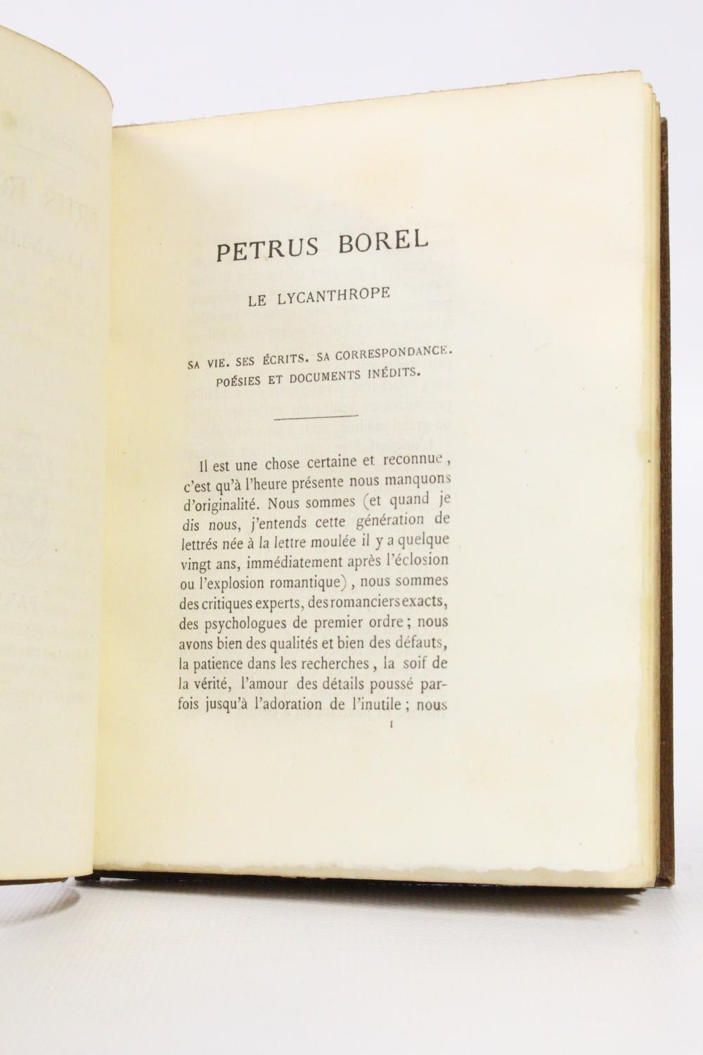 Pétrus Borel le lycanthrope by (BOREL Petrus) CLARETIE Jules ...
