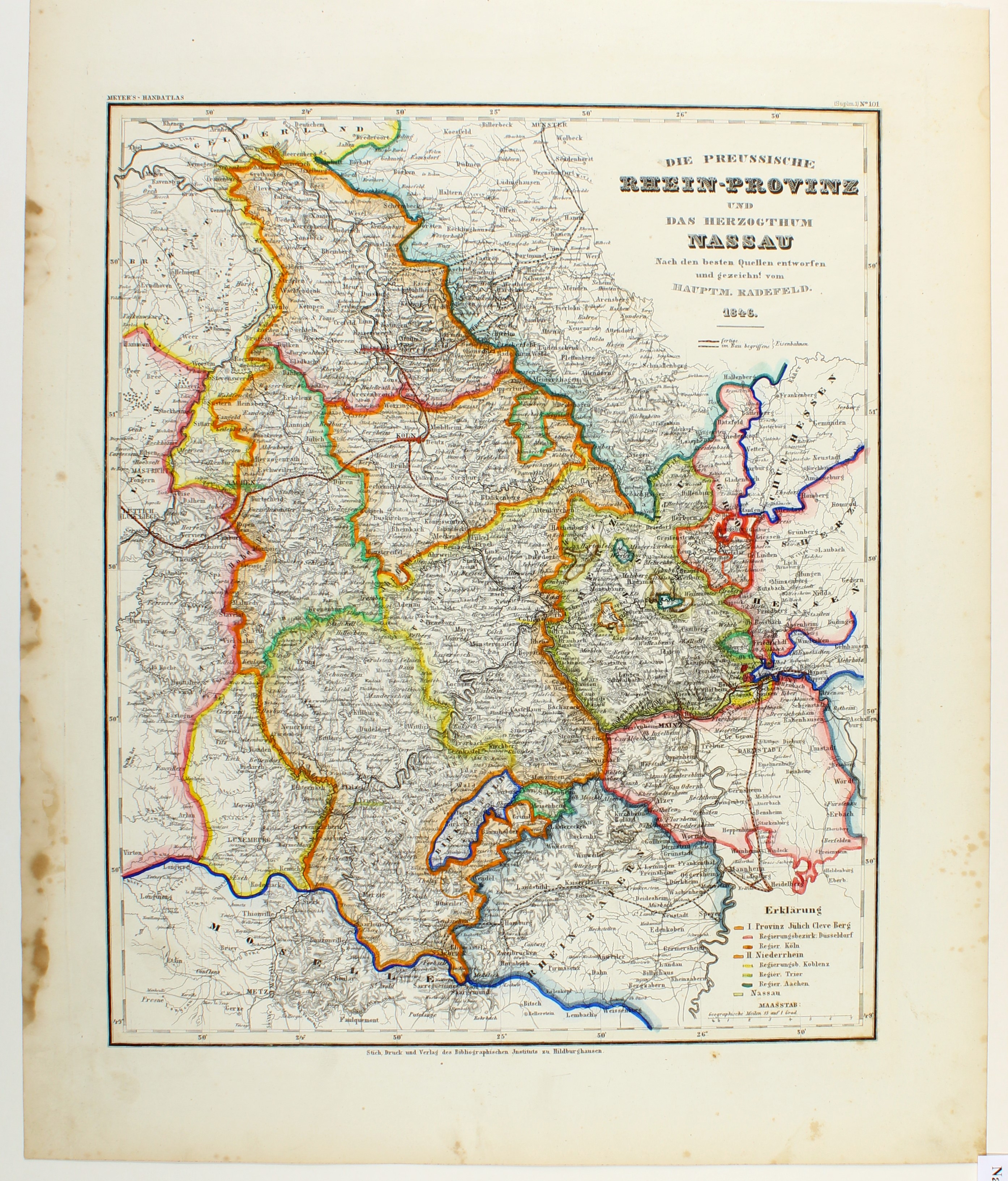 Die Preussische Rhein-Provinz und das Herzogthum Nassau [.] 1846. von