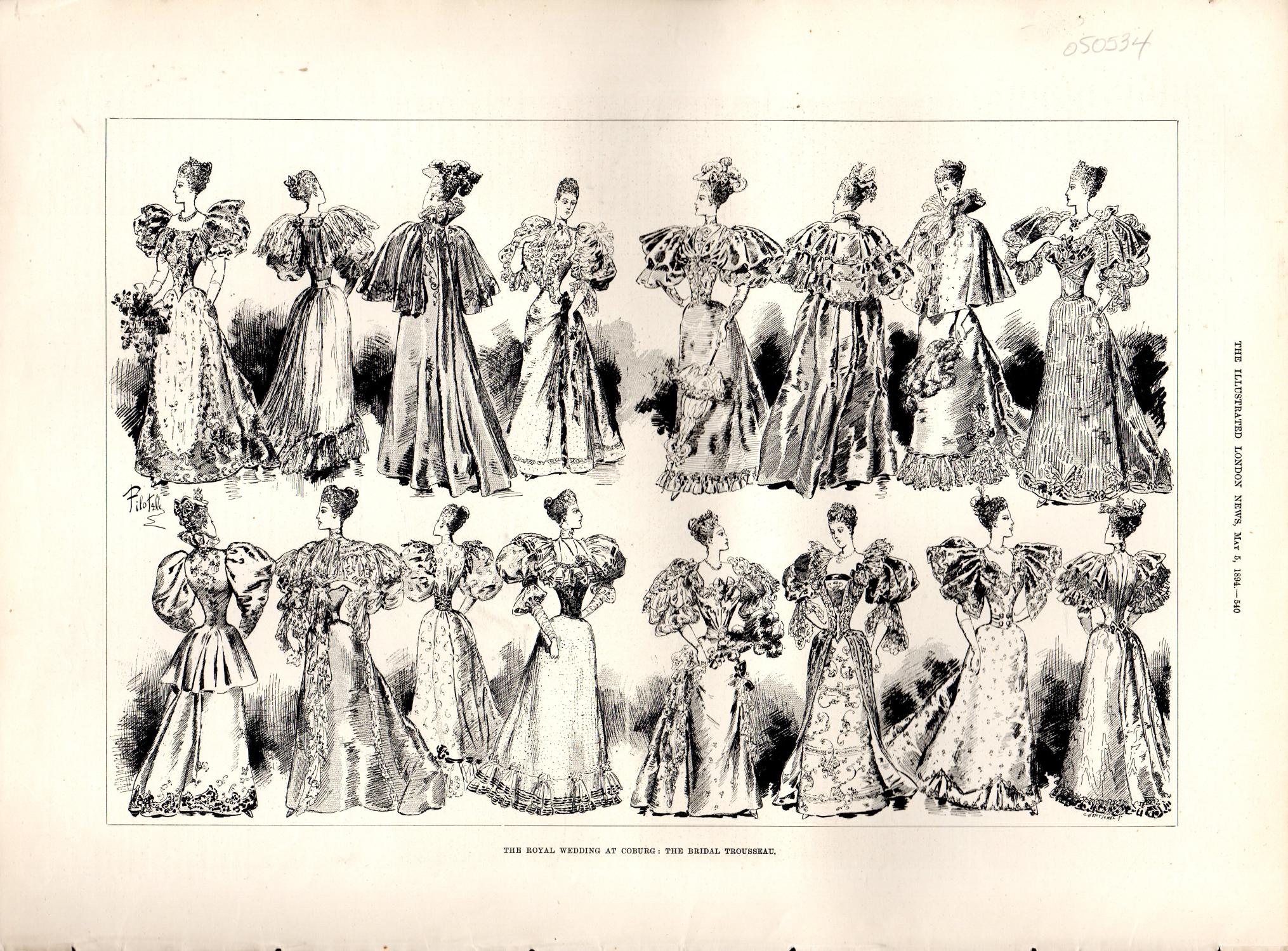 ENGRAVING: The Royal Wedding at Coburg: The Bridal Trousseau . engravng  from The Illustrated London News, May 5, 1894 by Illustrated London News:  Very Good Unbound (1894) 1st.