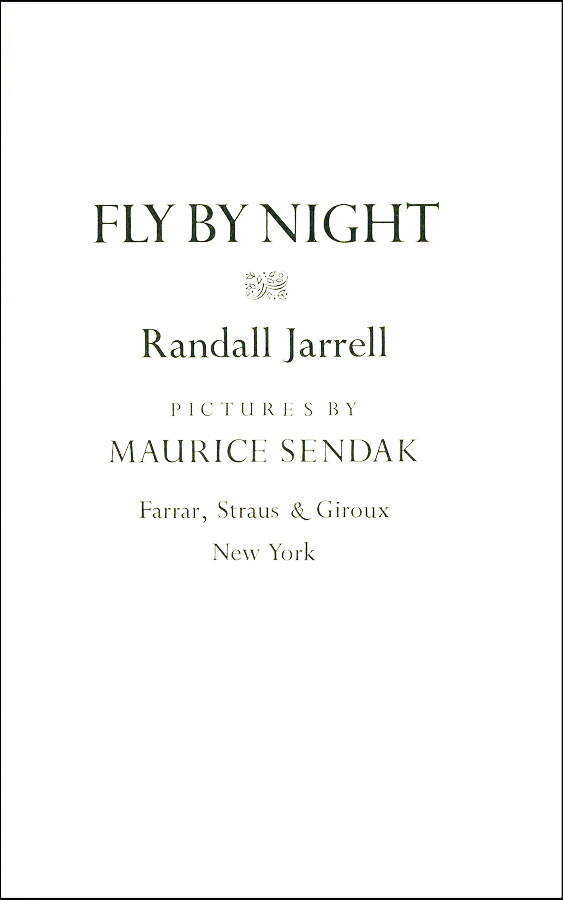 Fly By Night by Jarrell, Randall: Near Fine Cloth (1976