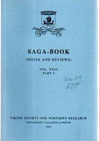Saga-Book: Notes and Reviews, Volume XXII: Part 7 (1989) VIKING SOCIETY FOR NORTHERN RESEARCH [As New] [Softcover]
