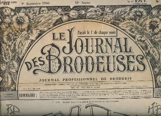 LE JOURNAL DES BRODEUSES N° 858 DU 1 SEPTEMBRE 1966. SOMMAIRE: UNE PARURE DE LIT ENTIERE AVEC MONOGRAMMES ASSORTIS POUR DRAP ET TAIES, PARURES DE BER