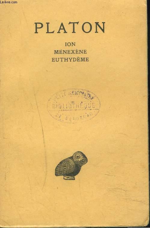 OEUVRES COMPLETES. TOME V, 1re PARTIE. ION, MENEXENE, EUTHYDEME. PLATON [Bon] [Couverture souple]