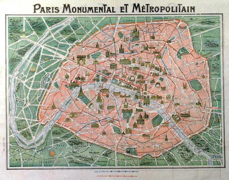 Paris Monumental Et Metropolitain Map Printable