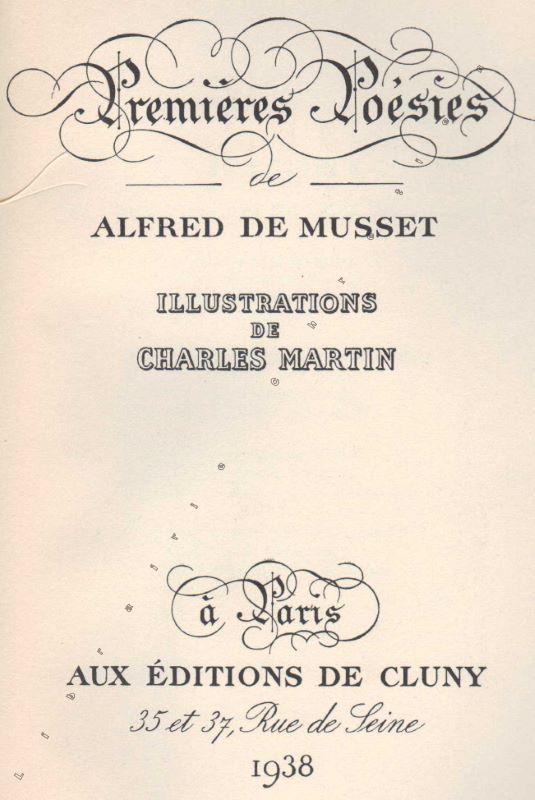Premières poésies. Poésies nouvelles. by MUSSET (Alfred de ...