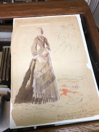 ORIGINAL COSTUME DESIGN SKETCH SIGNED BY CECIL BEATON, FOR THE MOVIE ANNA KARENINA Beaton, Cecil [ ]