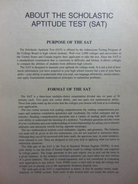 SCHOLASTIC APTITUDE TEST by Arco: Very Good Soft cover (1980)