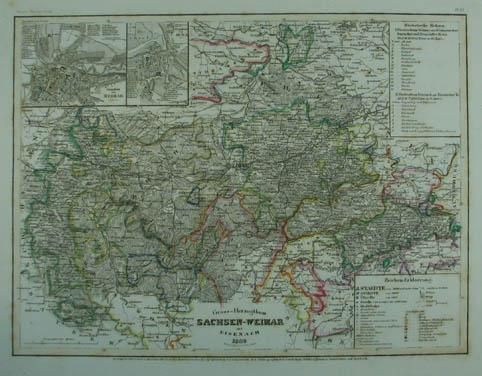 Gross-Herzogthum Sachsen-Weimar und Eisenach. Grenzkolorierte