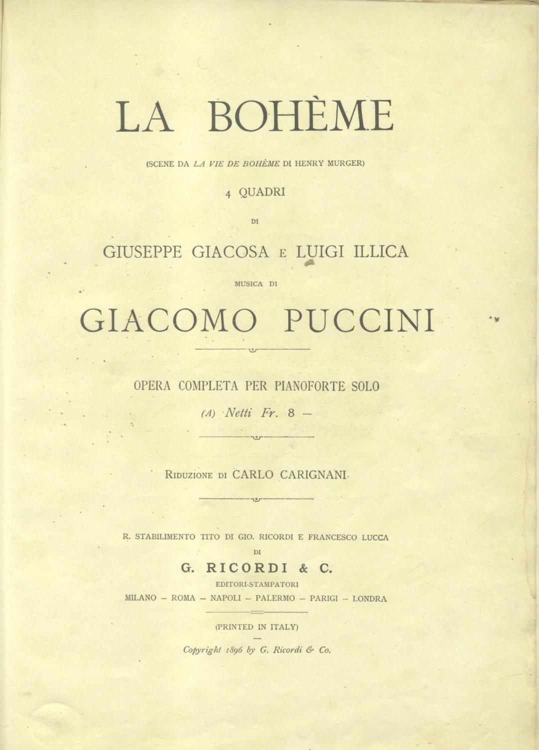 la boheme opera completa la boheme opera completa