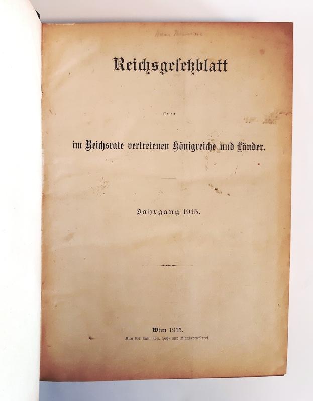 Reichsgesetzblatt für die im Reichsrate vertretenen Königreiche und