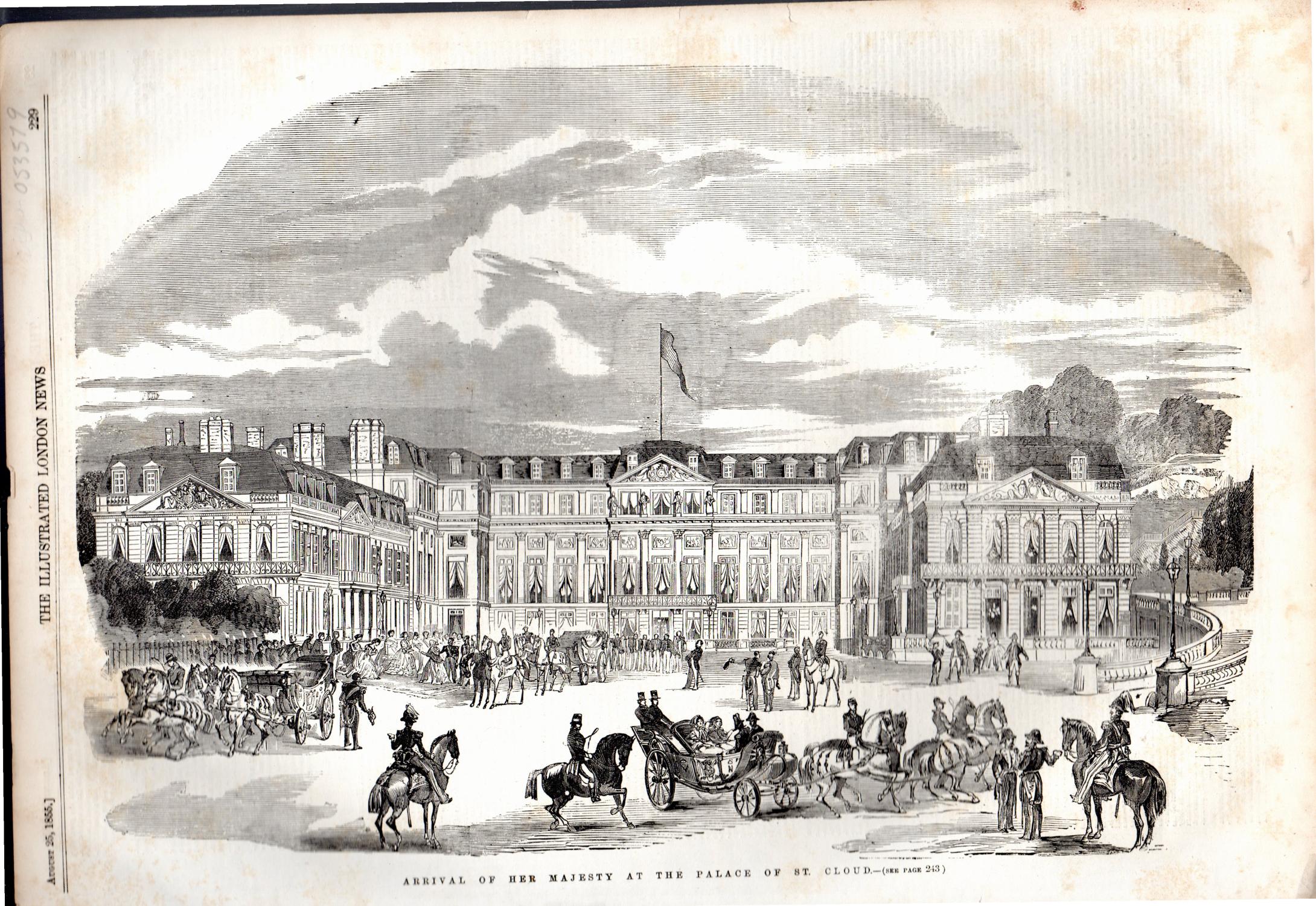 ENGRAVING "Arrival of Her Majesty (Queen Victoria) at the Palace of St