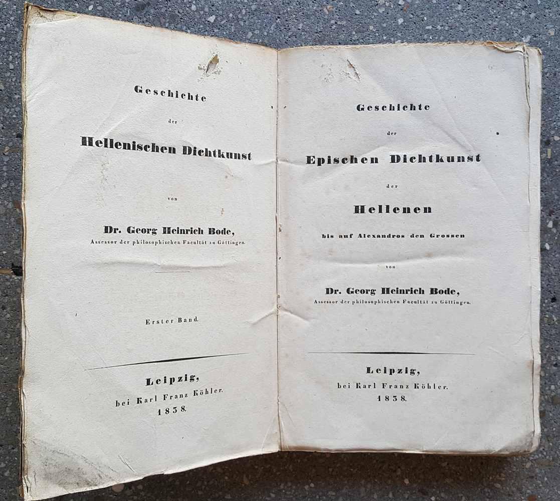 Geschichte der hellenischen Dichtkunst. - Bode, Georg Heinrich