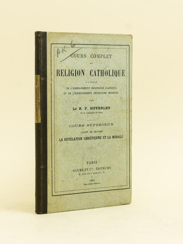 Page De Garde Cours De Religion Catholique Cours complet de Religion catholique à l'usage de l'enseignement