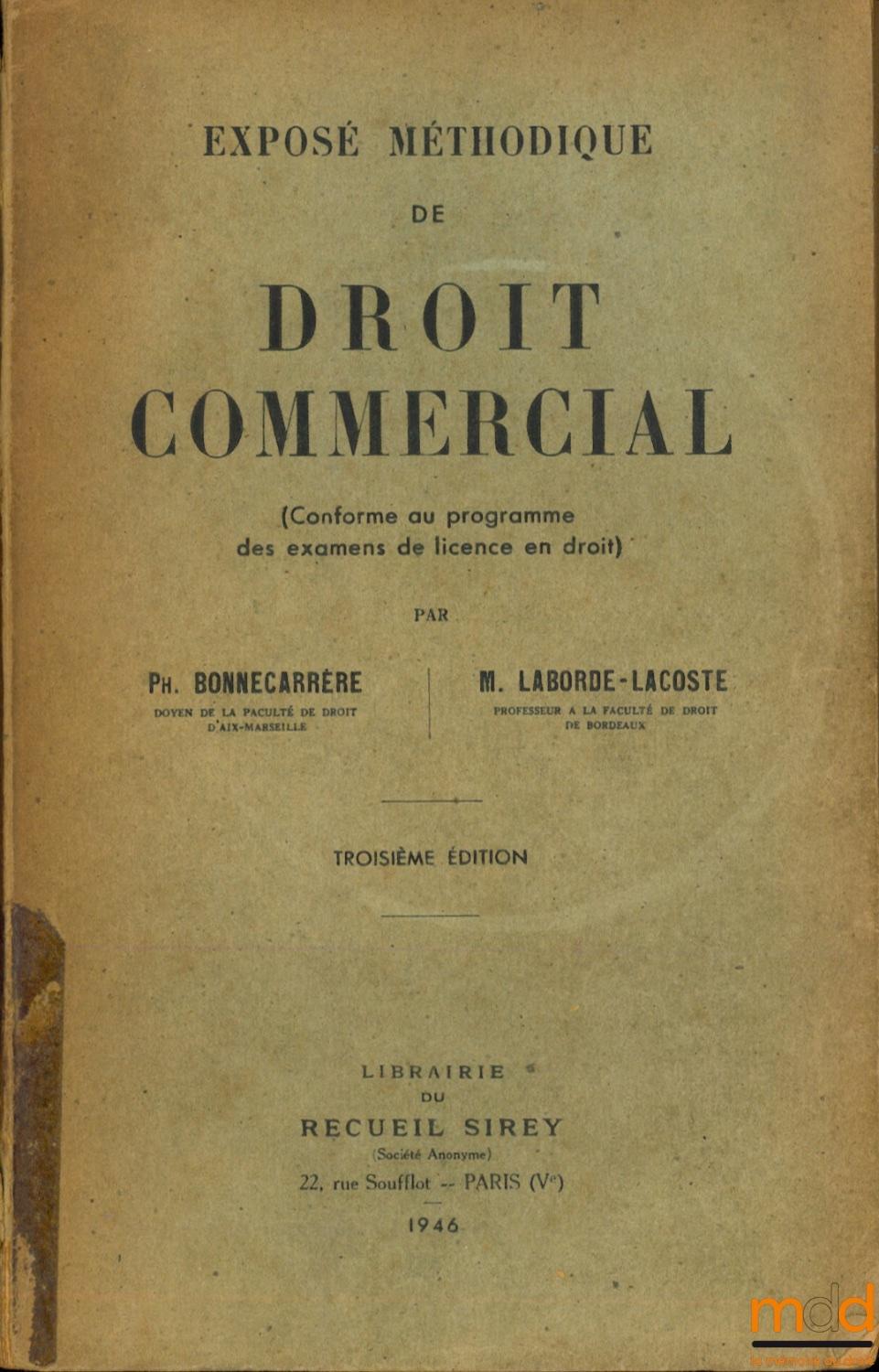 dissertation en droit commercial