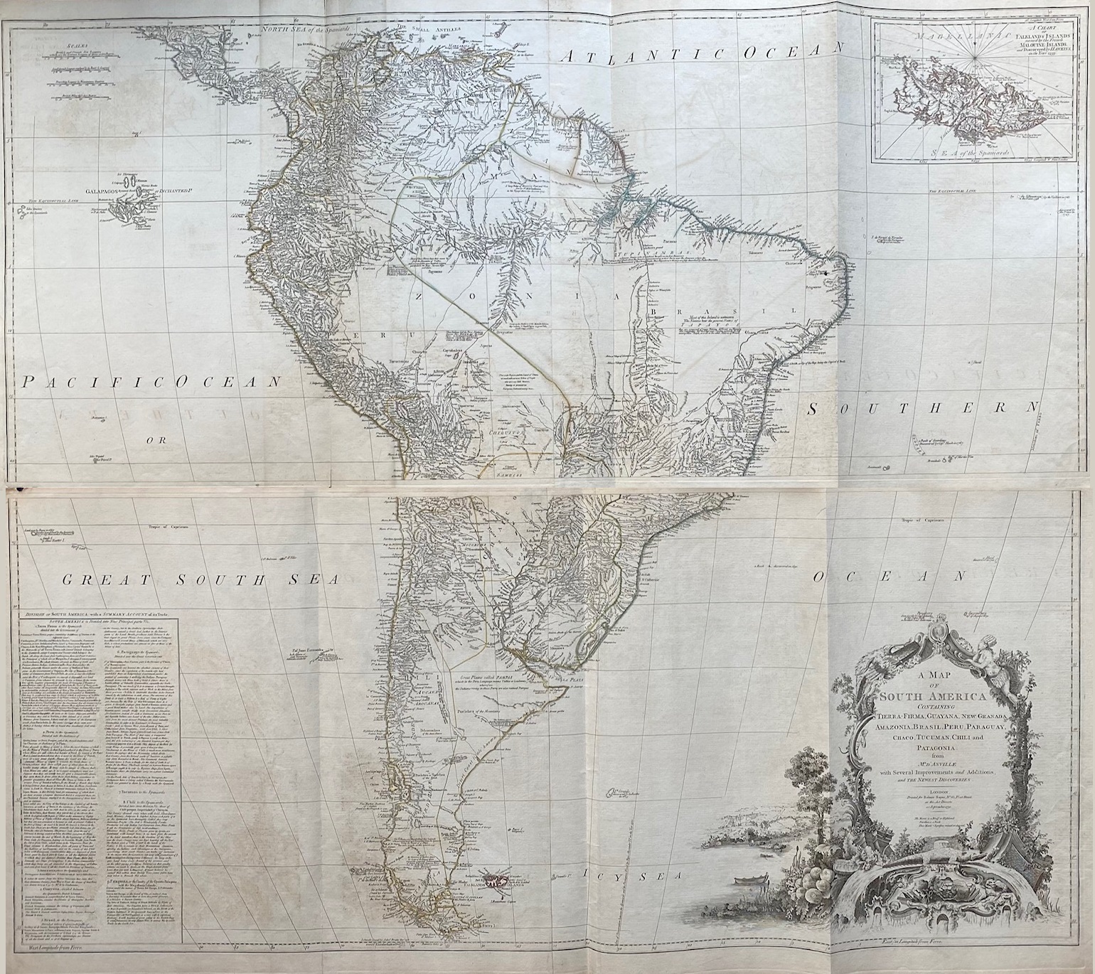 A Map Of South America Containing Tierra Firma Guayana New Granada