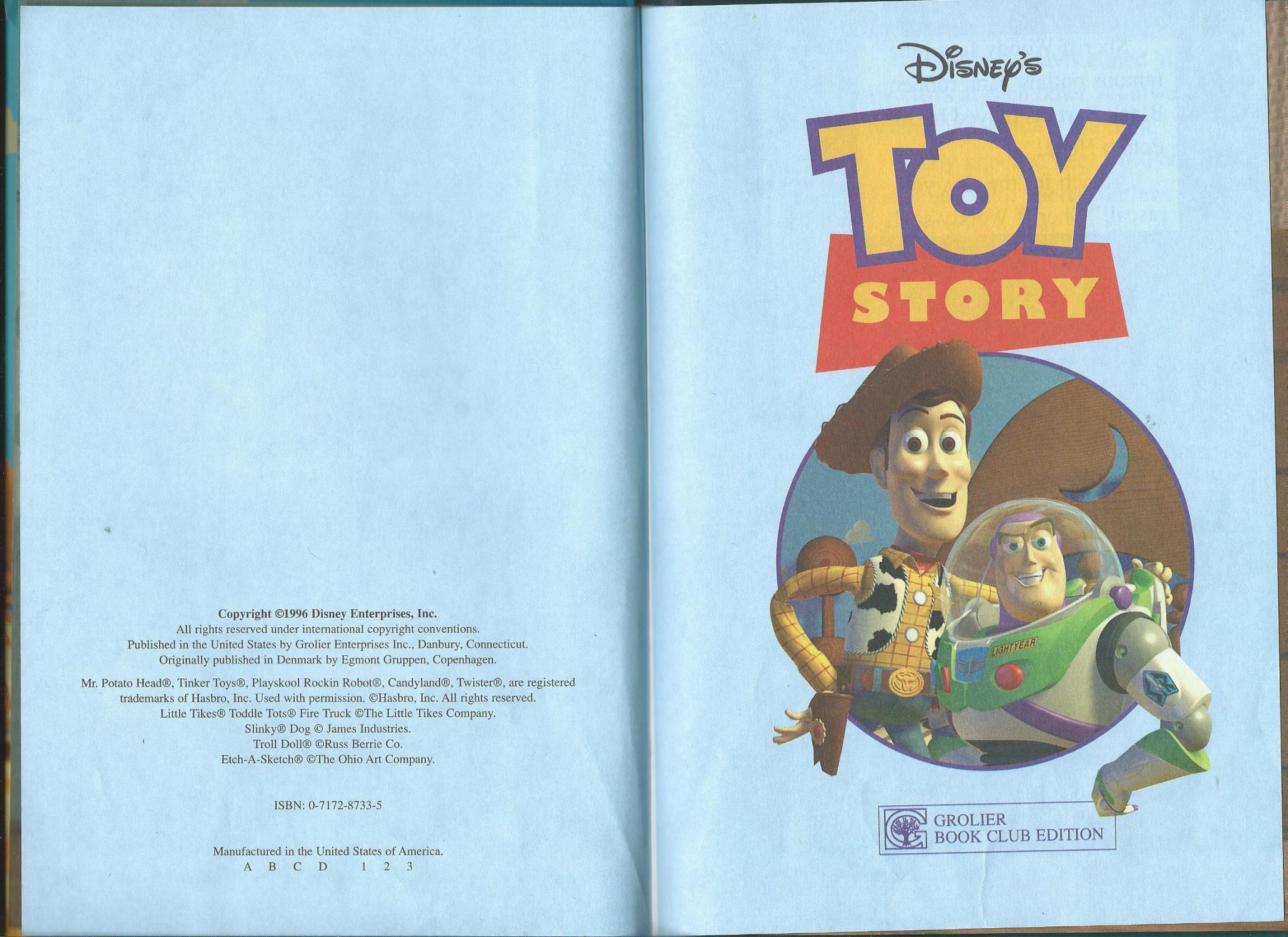 TOY STORY by Walt Disney: Very Good Hardcover (1996) 1st Edition | ODDS & ENDS BOOKS