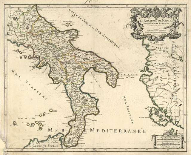 Le Royaume de Naples divisé en douze provinces by Jaillot H. | Sergio ...