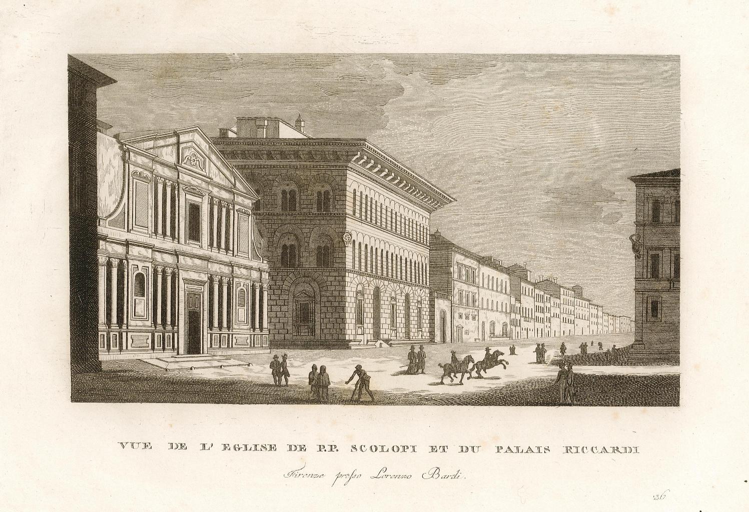 Vue de l'Eglise de P.P. Scolopi e du Palais Riccardi by Bardi Lorenzo ...