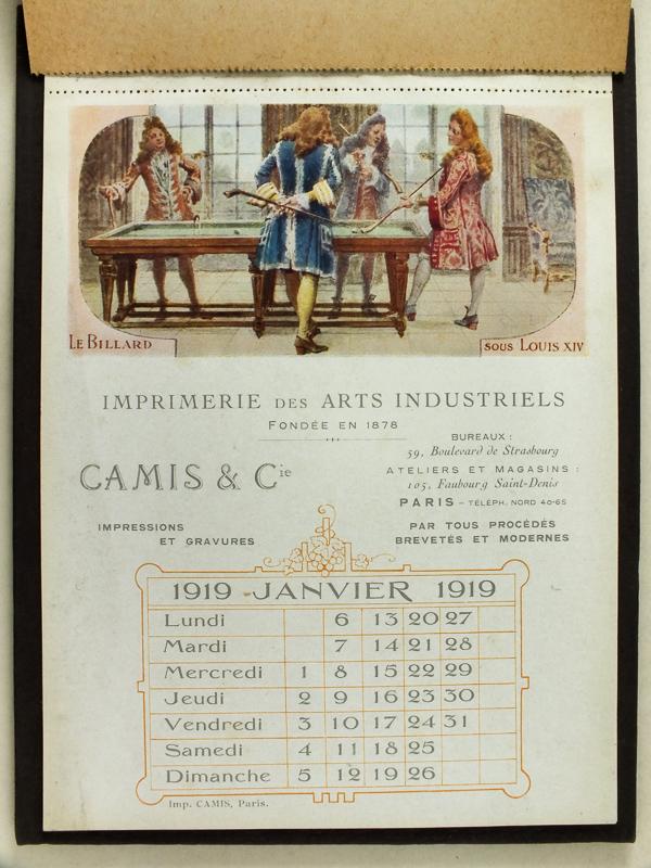 Calendrier 1919 Imprimerie des Arts Industriels Camis & Cie Paris [ Sur